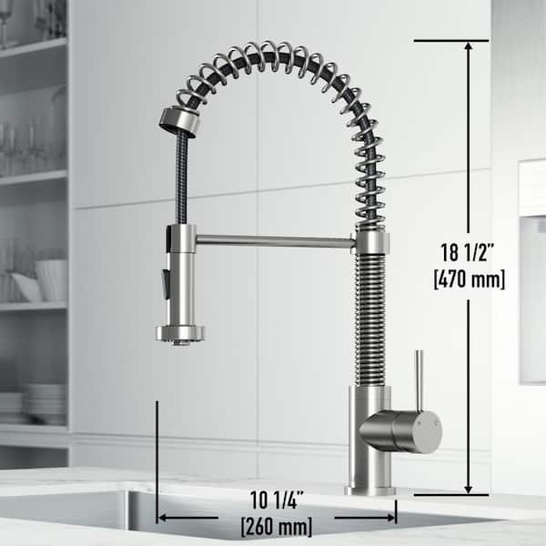 Edison Single-Handle Pull-Down Sprayer Kitchen Faucet in Stainless Steel