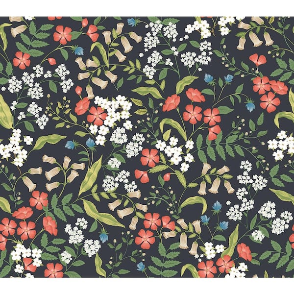 RIFLE PAPER CO. Sweetbrier Black Peel and Stick Wallpaper