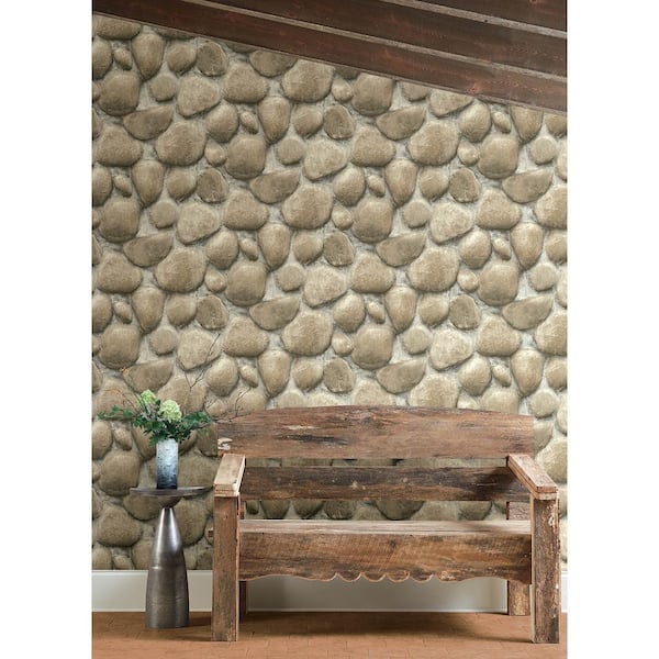 10 in. W x 13 in. L Neutral Root Rock Beige Wallpaper Sample