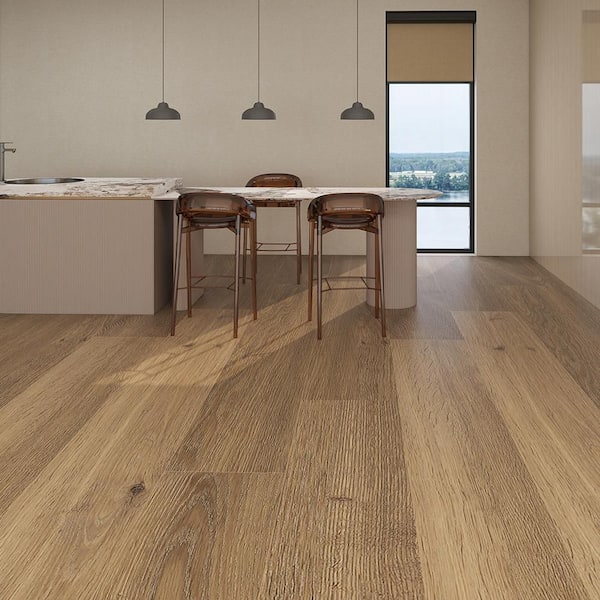 SUPEROAK Vintage Oak 12 mm T x 9.84 in. W x 73 in. L Waterproof