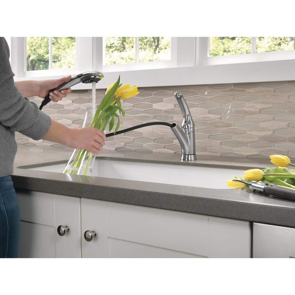 Arctic Stainless Steel Single Handle Pull-Out Kitchen Faucet