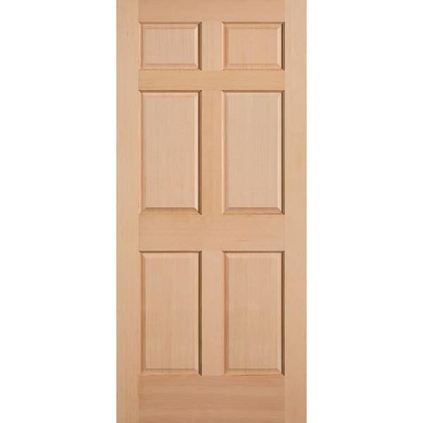 Masonite 36 in. x 80 in. 6-Panel Unfinished Fir Front Exterior Door Slab