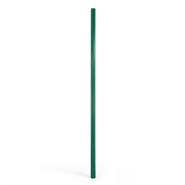 Green Galvanized 1-7/8 in. x 1-7/8 in. x 7 ft. Steel Line Chain Link Fence Post (1 Pack)