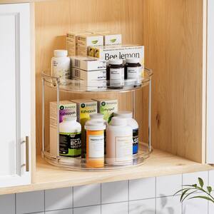Anqtovp 2 Tier Clear Rotating Countertop Cabinet Mount Spice Rack ...