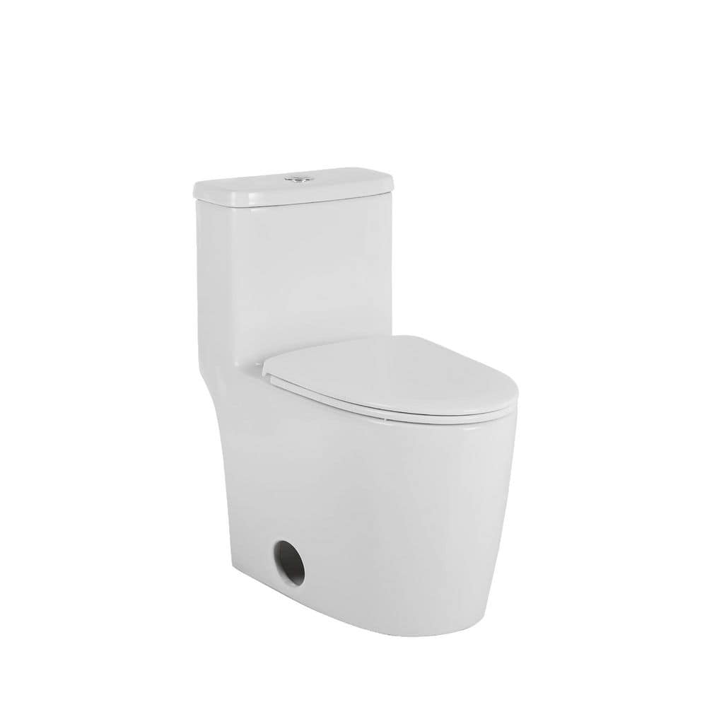 Standard Series 12 in. 1-Piece 1.1/1.6 GPF Dual Flush Elongated Toilet in Gloss White Seat Included price history on PriceWatchPro