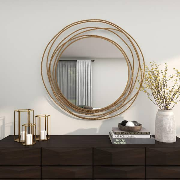 Realistic round and square mirrors in frames with light reflection. Mo By  Tartila