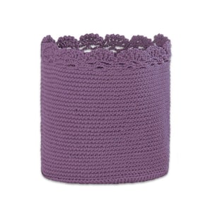 Mode Crochet Round 8 in. L x 8 in. W x 8 in. H Lavender Polypropylene Basket