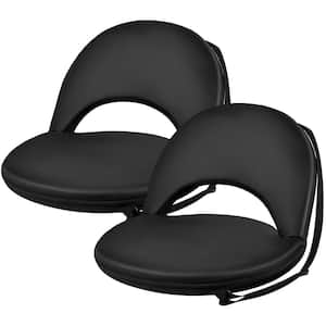 2-Piece Reclining Stadium Seats with Back Support, Floor Chair, 6 Position Adjustable for Outdoor Camping Picnic