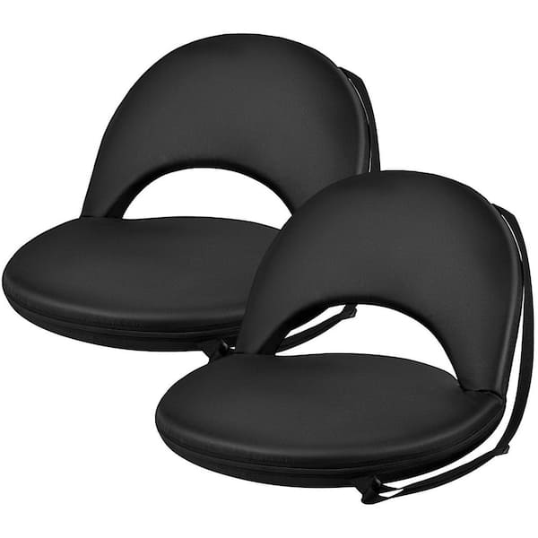 2-Piece Reclining Stadium Seats with Back Support, Floor Chair, 6 Position Adjustable for Outdoor Camping Picnic