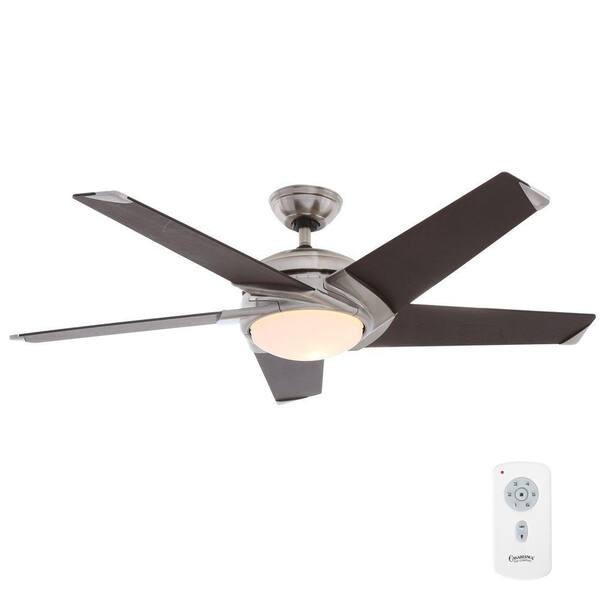 Casablanca Stealth 54 in. Indoor Brushed Nickel Ceiling Fan with Light Kit and Universal Wall Control
