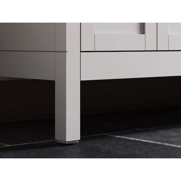 KOHLER Hadron 60.75in. Double Sink Freestanding Atmos Grey Bath Vanity with White Quartz Top Assembled