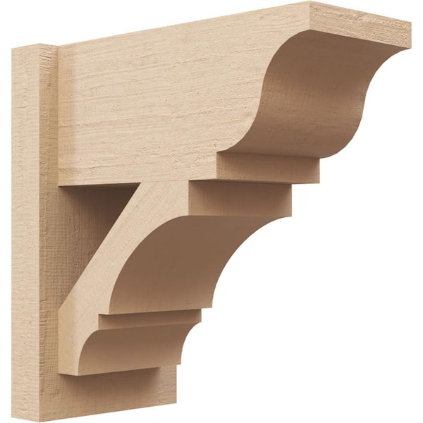 Ekena Millwork 8 in. x 16 in. x 16 in. Balboa Traditional Rough Cedar Woodgrain Timberthane Polyurethane Outlooker, Primed Tan