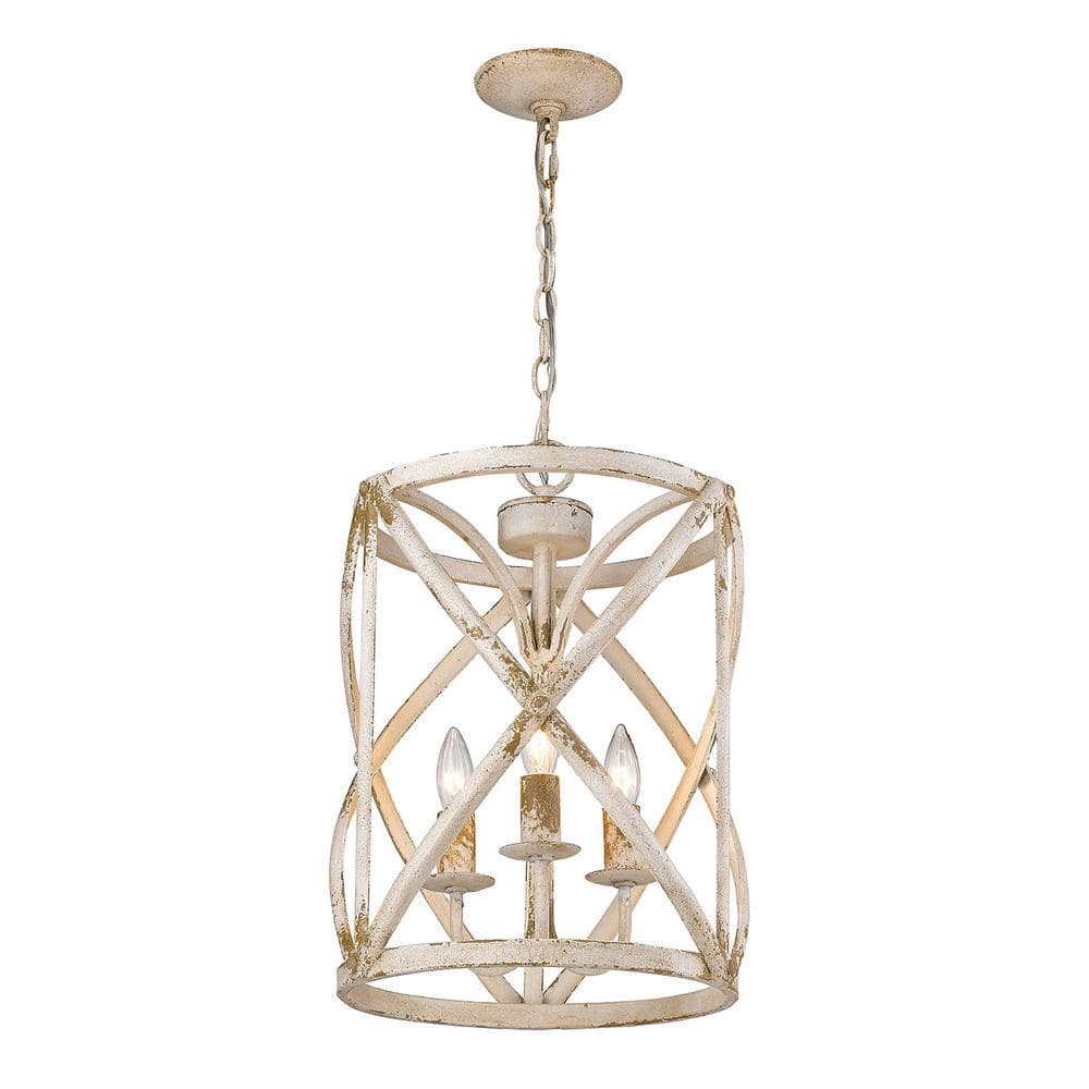 Antique Ivory Traditional Drum Pendant Light with LED Option