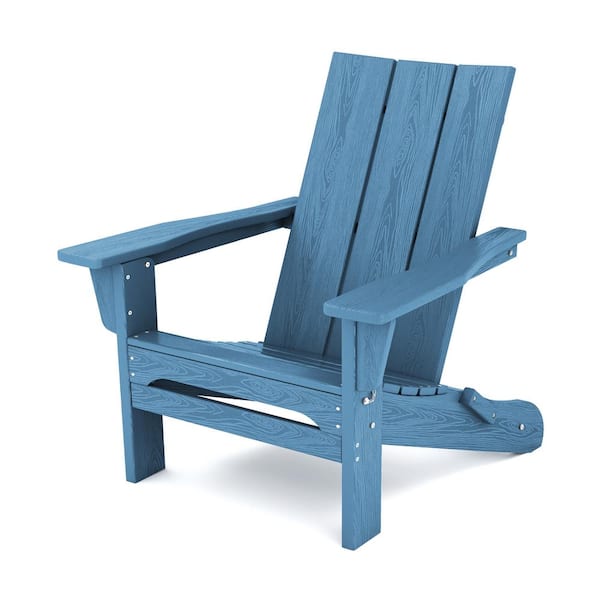 JEAREY Navy Classic Folding HDPE Plastic Adirondack Chair