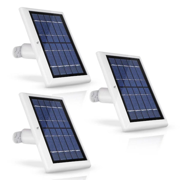 Wasserstein 2-Watt 5-Volt White Solar Panel for Wyze Cam Outdoor - Power Your Surveillance Camera Continuously (3-Pack)