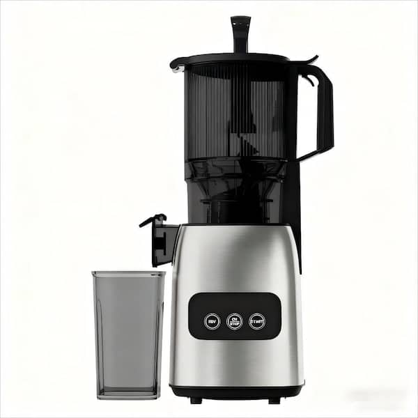 300 W 41 oz. Cold Press Juicer Machine, 5.4 in. Wide Feed Chute, Slow Masticating Juicer for Whole Fruits in Silver