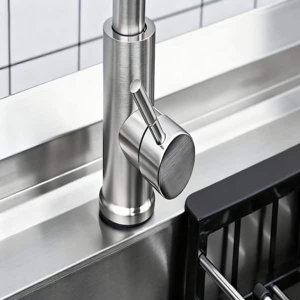 Flynama Stainless Steel Freestanding Utility Sink, Durable Build