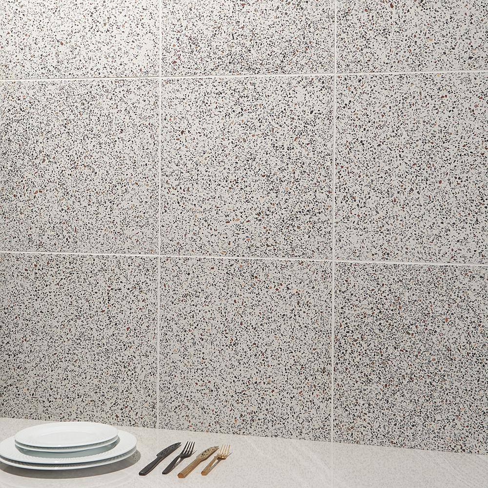 Tarboro Beige Polished Terrazzo 16" Square Floor and Wall Tile