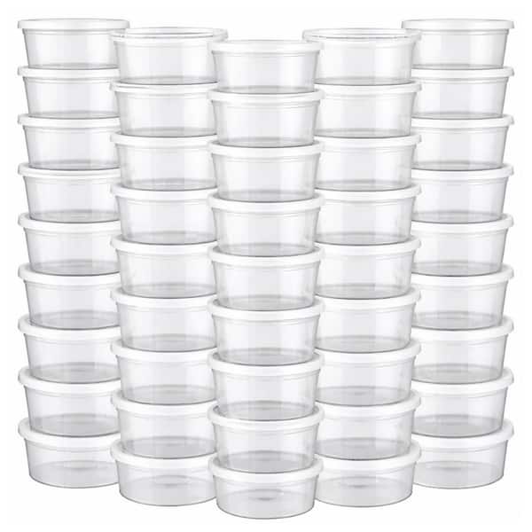60 Set Leak Proof BPA Free Airtight Plastic Deli Containers with Lids 8 oz. Freezer Microwave Dishwasher Safe