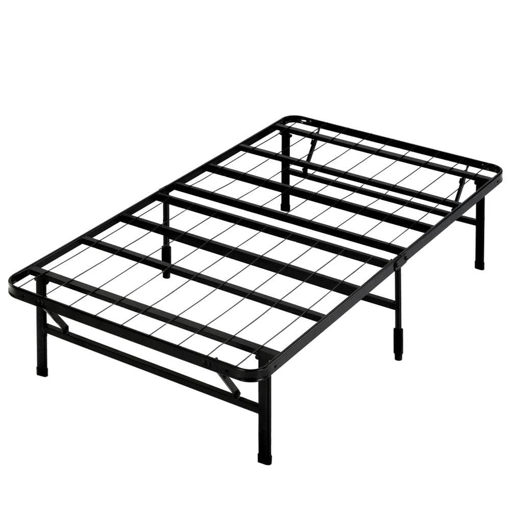 Zinus Smart Base Black Twin Bed Frame with Tool-Free Assembly FANT ...