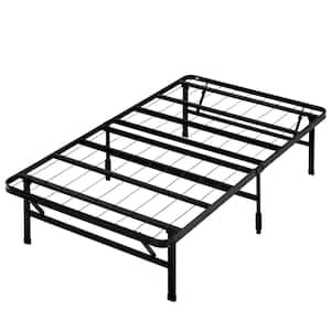 Smart Base Black Twin Bed Frame with Tool-Free Assembly