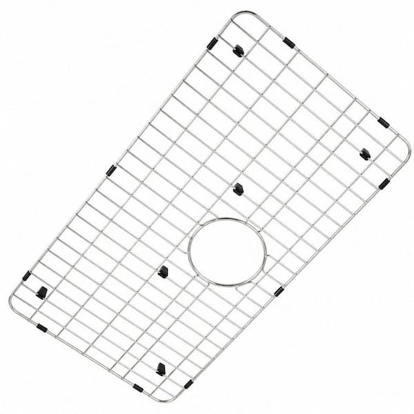 26 in. L x 14 in. W Stainless Steel Kitchen Sink Bottom Grid with Rear Drain, Sink Protector for Single Bowl Sinks