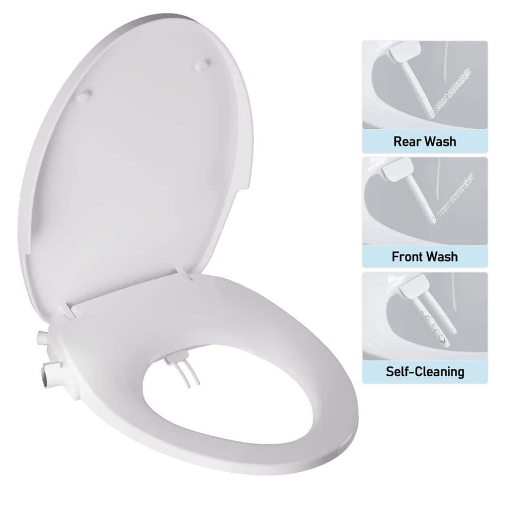 DEERVALLEY Non-Electric Quiet Close Bidet Seat for Elongated Toilets in ...