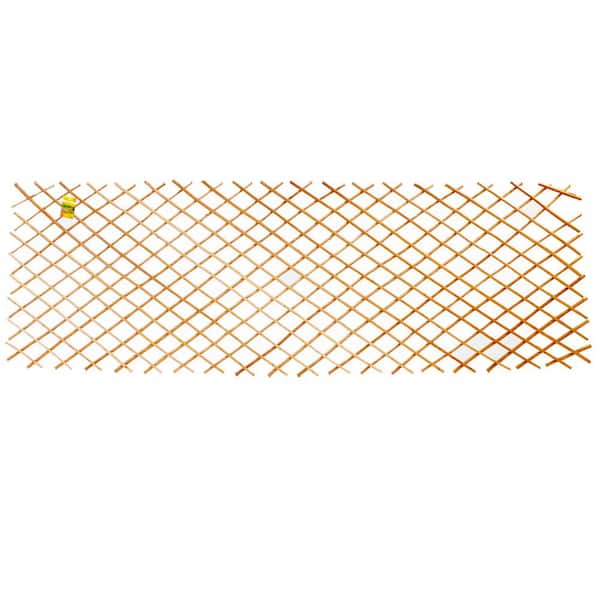36 in. H x 72 in. L Expandable Peeled Carbonized Willow Wood Trellis Fence