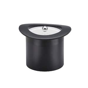 Top Hat 3 Qt. Black w/Black Band Ice Bucket, Lucite Cover