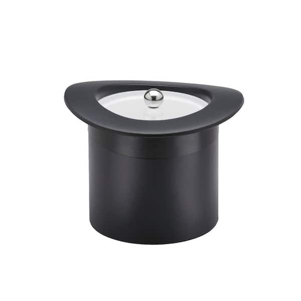 Kraftware Top Hat 3 Qt. Black w/Black Band Ice Bucket, Lucite Cover