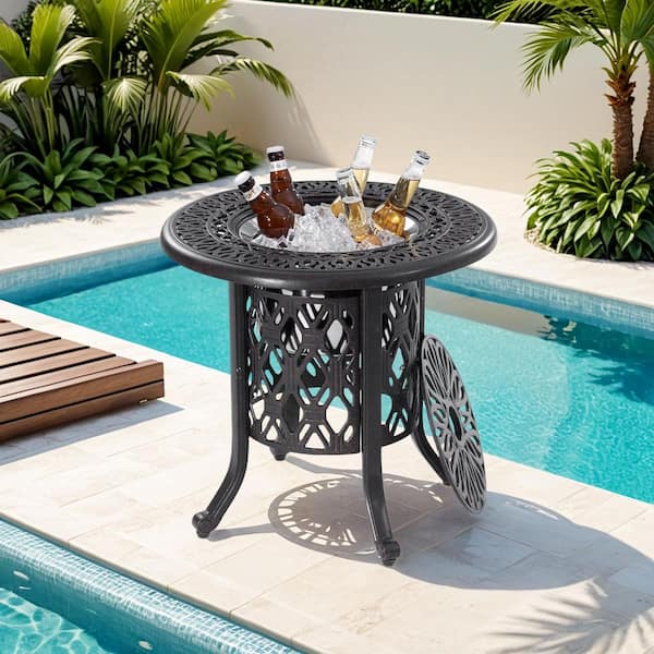 10.5 qt. Cooler Stainless Steel Ice Bucket/Pail Table Set Food Grade 304-Stainless Steel Hand Brushed Cast Aluminum