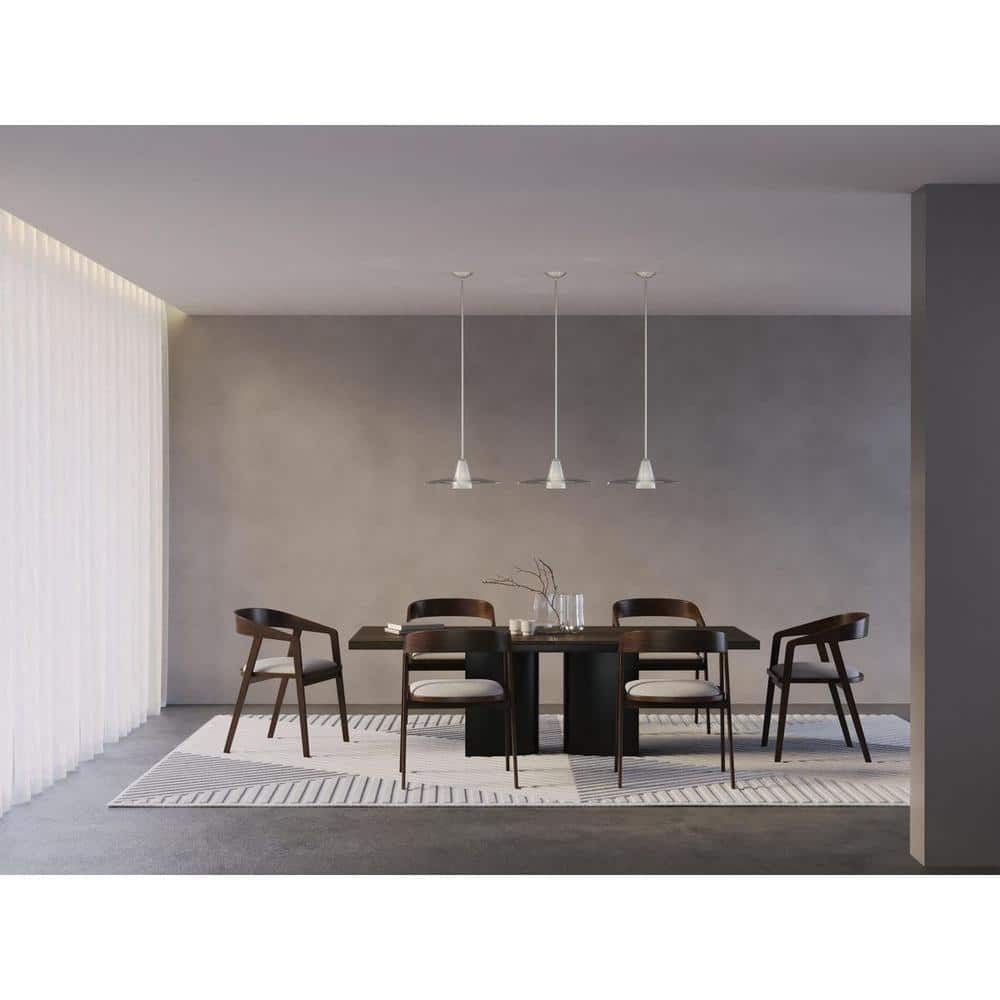 Brushed Nickel 22" LED Pendant Light with Clear Glass Shade