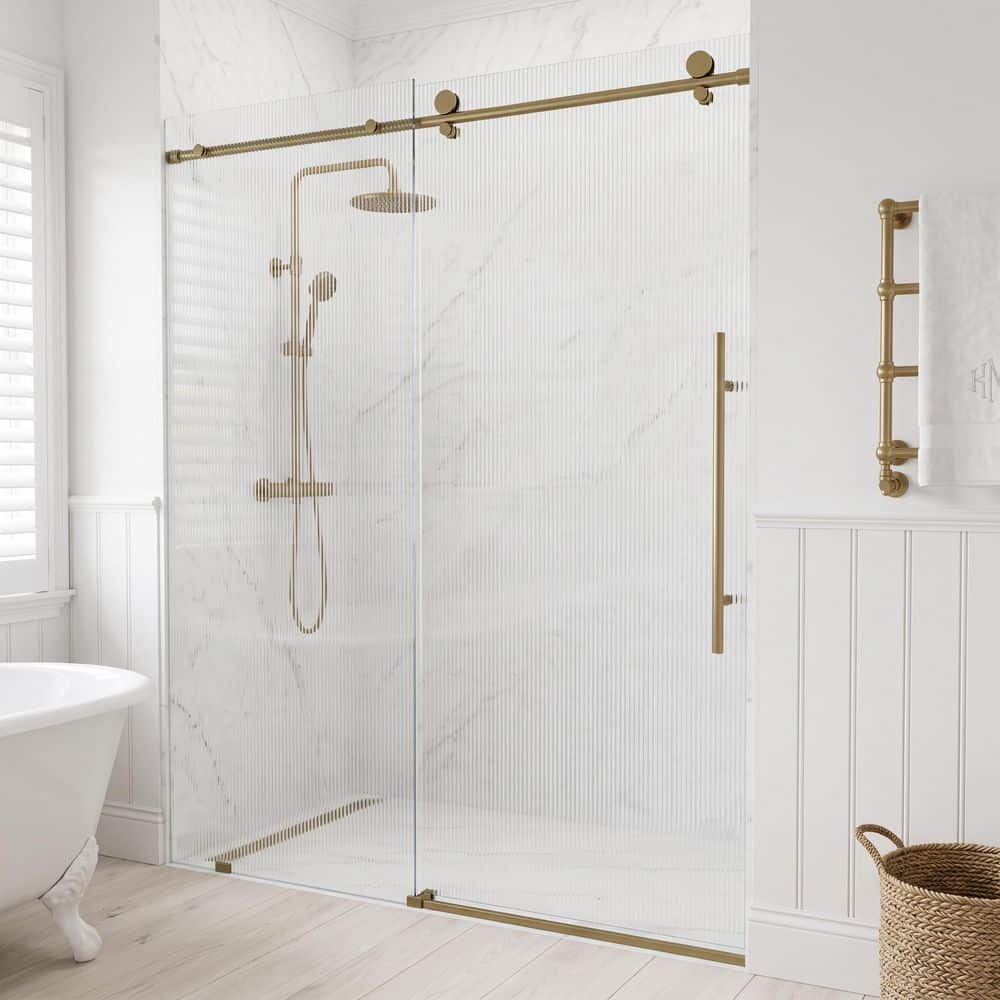 VIGO Elan E-Class 56 to 60 in. W x 76 in. H Sliding Frameless