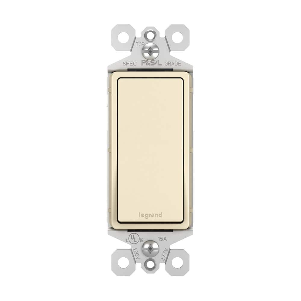 Legrand radiant 15 Amp 120-Volt Single-Pole Decorator/Rocker Light Switch, Light Almond