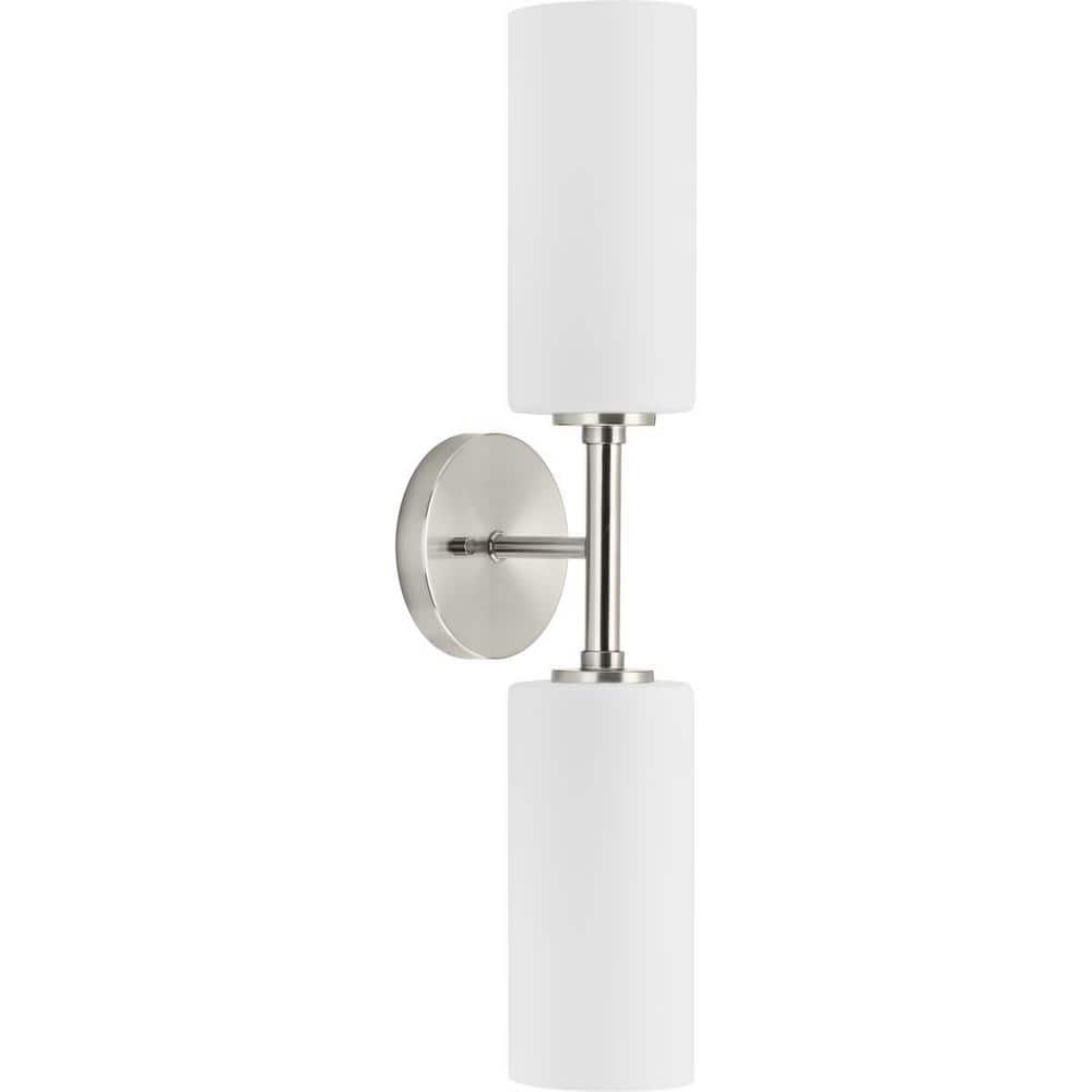 Cofield Collection 22-1/2 in. 2-Light Brushed Nickel Transitional Wall Bracket with Etched Glass Shades price history on PriceWatchPro
