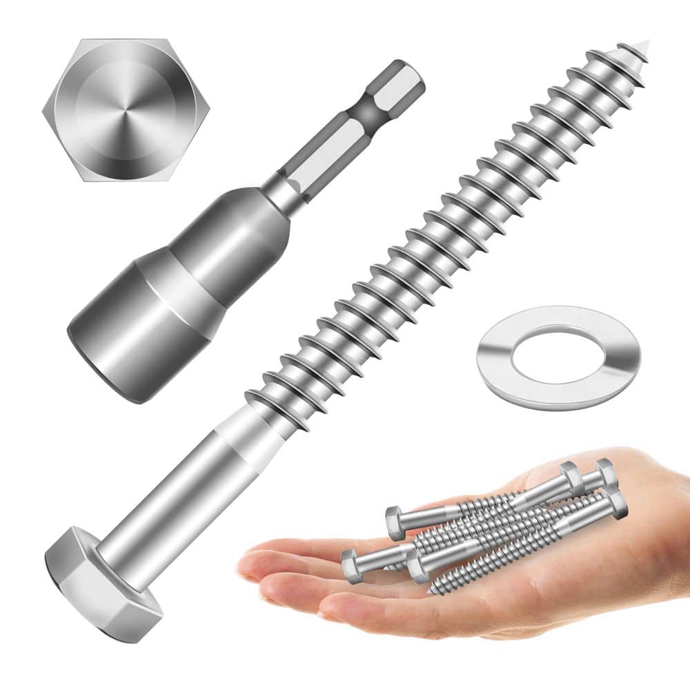 5/16 in. x 3-1/2 in. Stainless Steel Hex Drive Hex Head Lag Screws (12-Pack) price history on PriceWatchPro