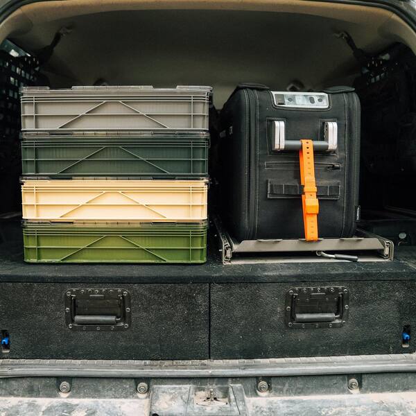SIDIO Quarter Crate 4-Pack Heavy Duty Stackable Storage Bins with