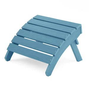 Blue Plastic Outdoor Folding Adirondack Ottoman