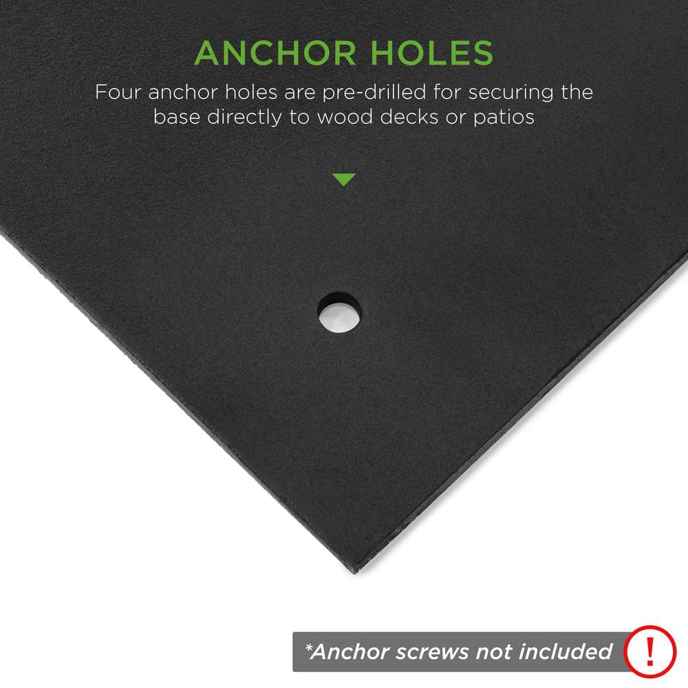 38.5lb Black Steel Square Patio Umbrella Base