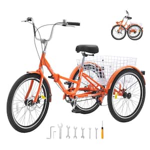 Folding Adult Tricycle 24 in. Adult Folding Trikes Light-weight Aluminum Alloy 3 Wheel Cruiser Bike