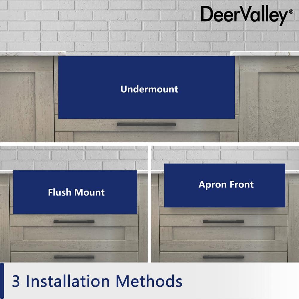 Matte Gray 33-Inch Fireclay Farmhouse Kitchen Sink with Workstation