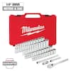 Milwaukee 1/4 in. Drive SAE/Metric Ratchet and Socket Mechanics Tool Set (50-Piece) 48-22-9004