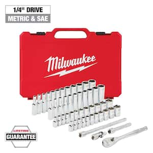 1/4 in. Drive SAE/Metric Ratchet and Socket Mechanics Tool Set (50-Piece)
