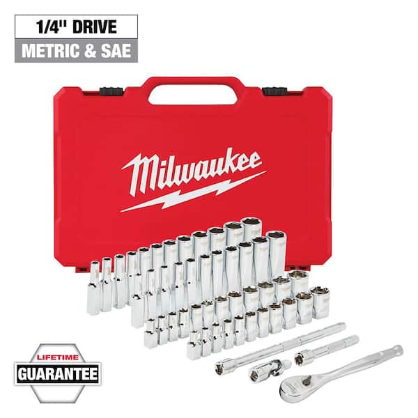 1/4 in. Drive SAE/Metric Ratchet and Socket Mechanics Tool Set (50-Piece)