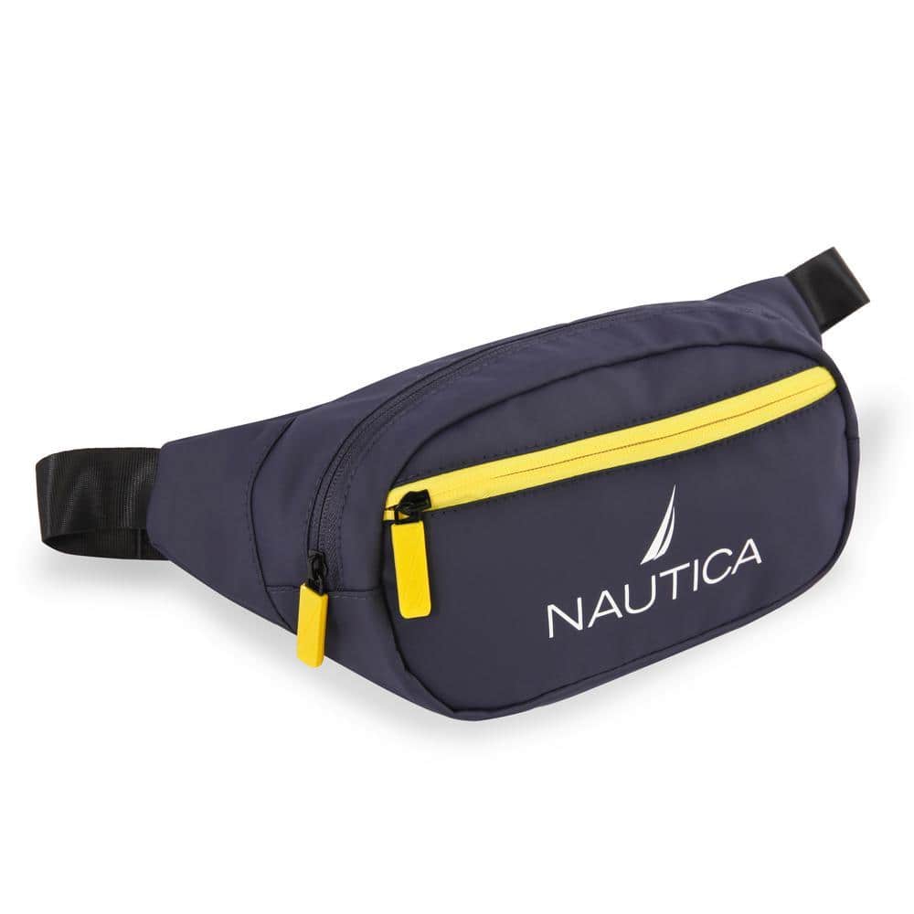 Nautica NT Fanny Pack plus 5 in. in plus Navy plus Waistpack plus Multiple Zippered Pockets