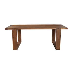 Ayala Antique Cappuccino Wood 84 in. Sled Dining Table Seats 6