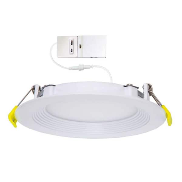 6 in. Adjustable CCT Aluminium Housing IC Rated Dimmable Indoor Outdoor Integrated LED Recessed Baffle Trim 6-Pack