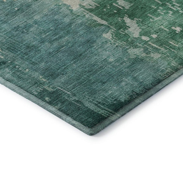 Mayfield Premium Machine Washable Abstract AMF1257 Emerald 5 ft. x 7 ft. 6 in. Area Rug