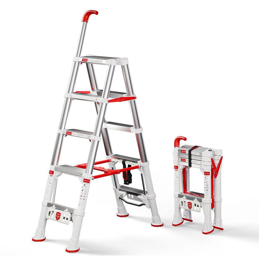 4.5 ft. Aluminum Folding Step Stool (9 ft. Reach) with Adjustable handrail, 600 lb. Load Capacity Type IAA Duty Rating price history on PriceWatchPro