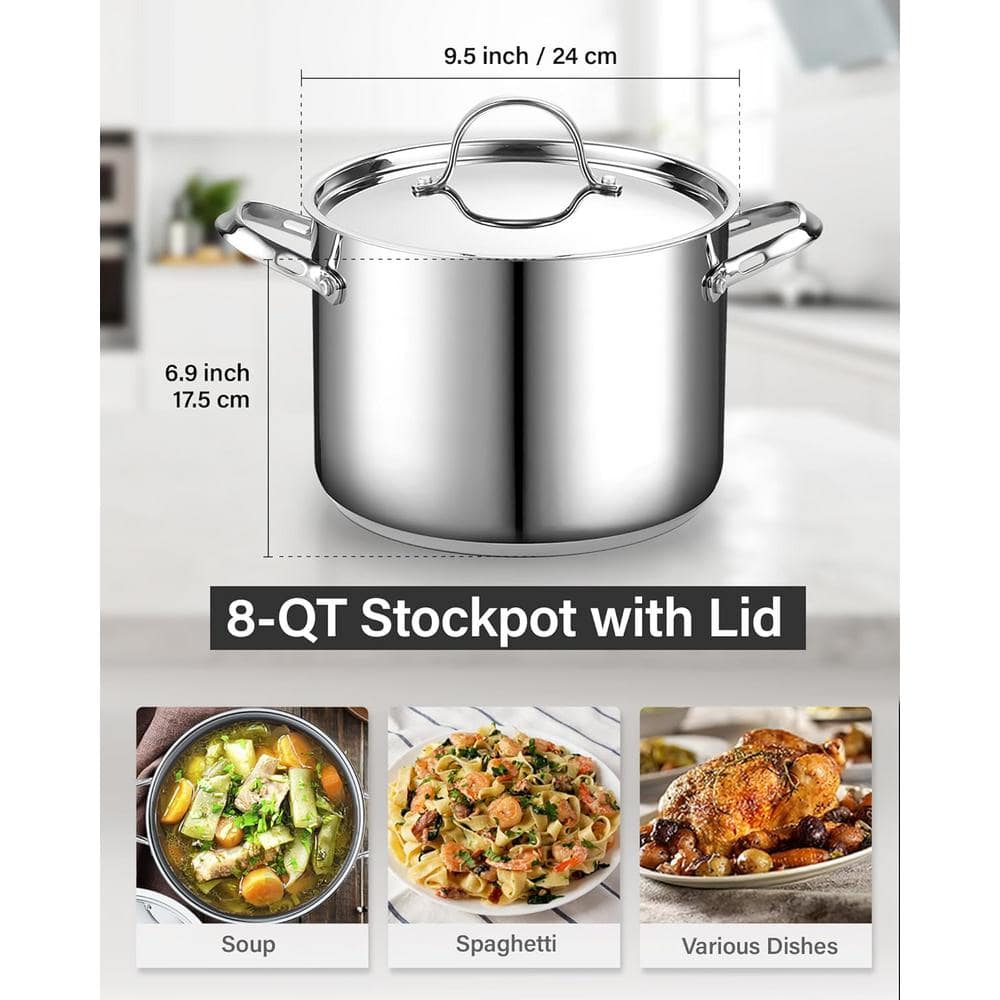 Cooks Standard 8-Quart Stainless Steel Stockpot with Lid